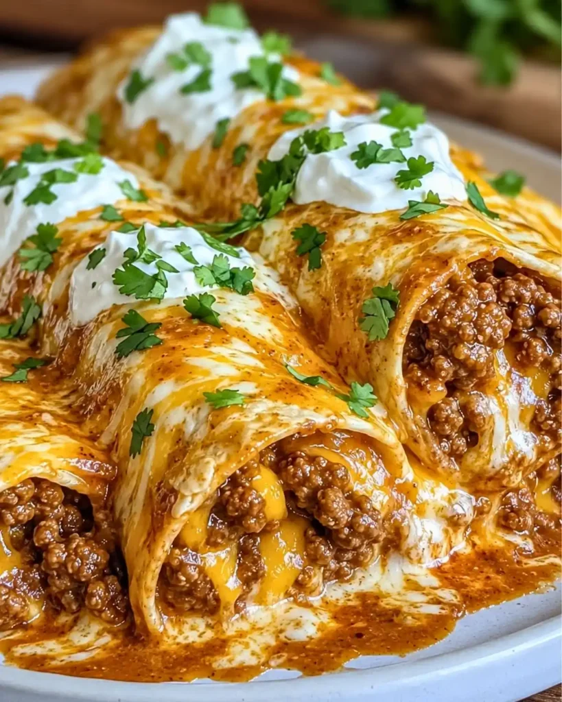 Easy Smothered Ground Beef Burritos with Creamy Chipotle Sauce – Family Dinner 7 Easy Smothered Ground Beef Burritos with Creamy Chipotle Sauce – Family Dinner