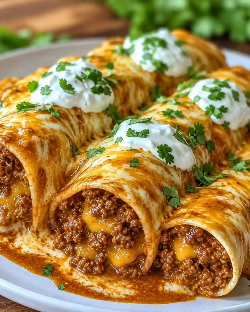 Easy Smothered Ground Beef Burritos with Creamy Chipotle Sauce – Family Dinner 6 Easy Smothered Ground Beef Burritos with Creamy Chipotle Sauce – Family Dinner