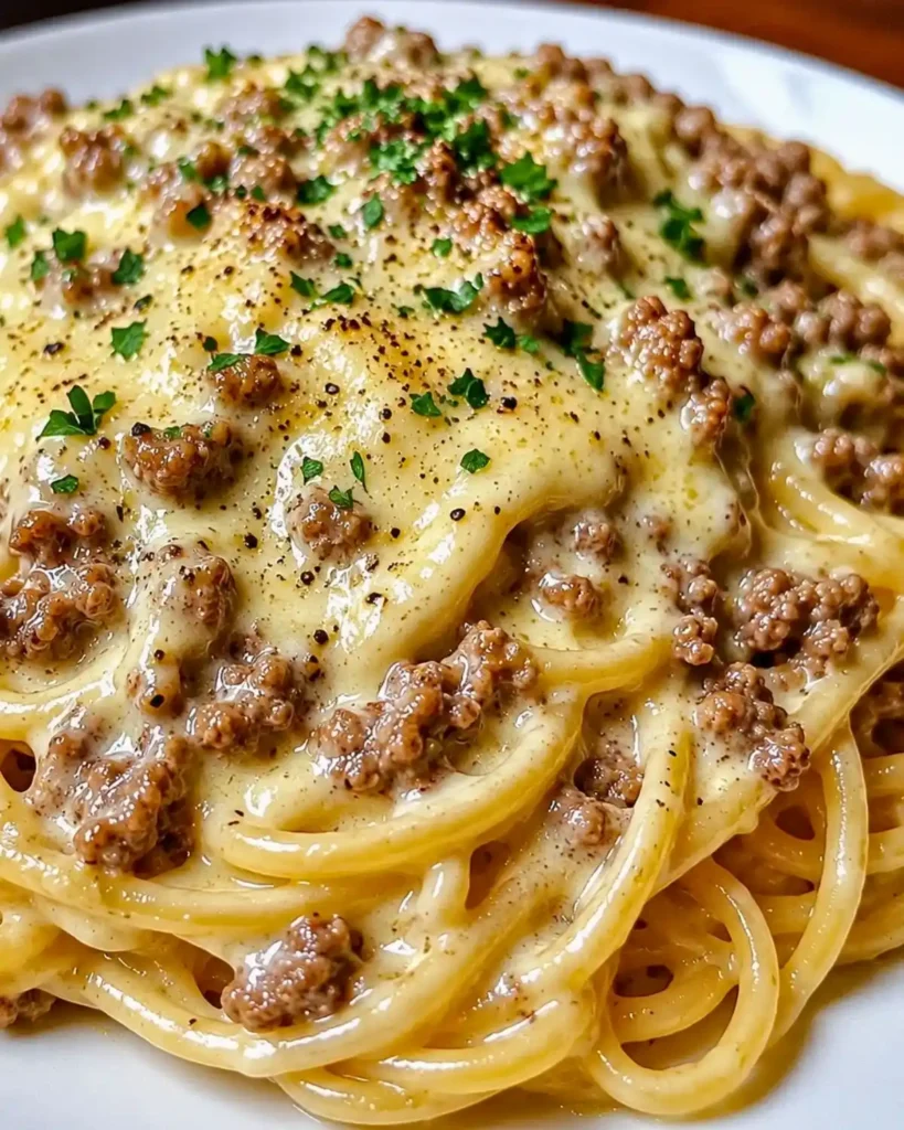 Creamy Beef Linguine with Cheesy Garlic Butter Alfredo 7 Creamy Beef Linguine with Cheesy Garlic Butter Alfredo