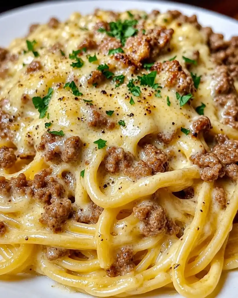Creamy Beef Linguine with Cheesy Garlic Butter Alfredo 8 Creamy Beef Linguine with Cheesy Garlic Butter Alfredo