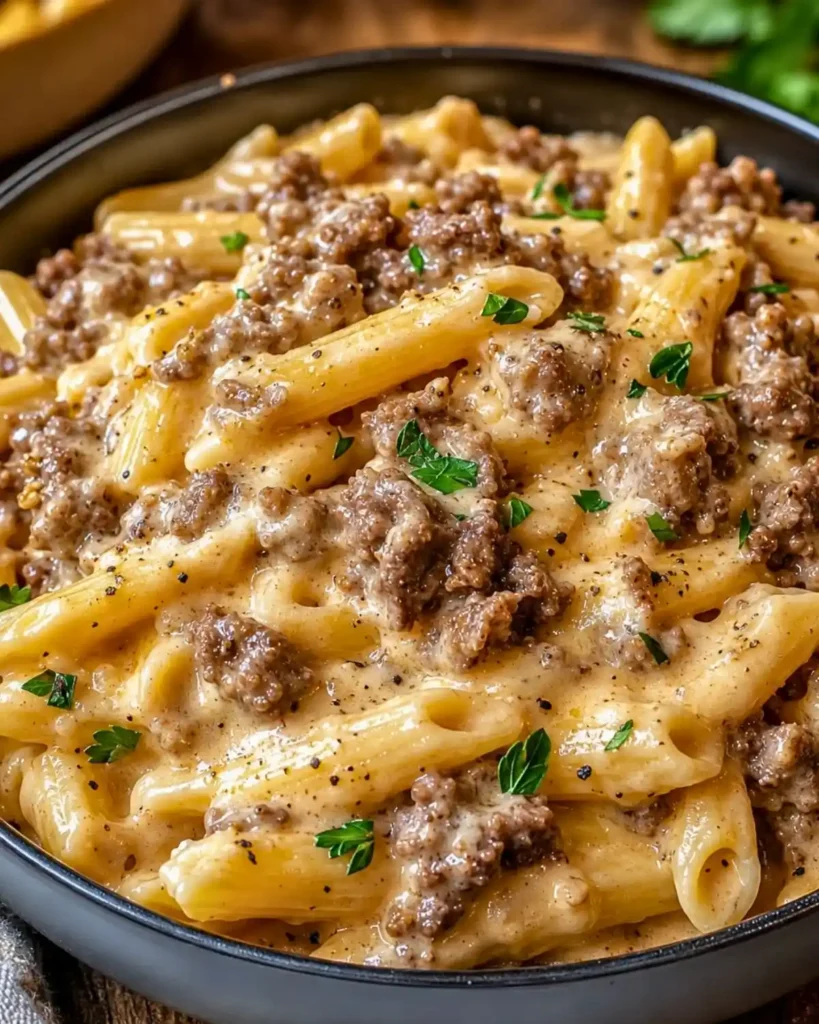 High Protein Creamy Beef Pasta 8 High Protein Creamy Beef Pasta