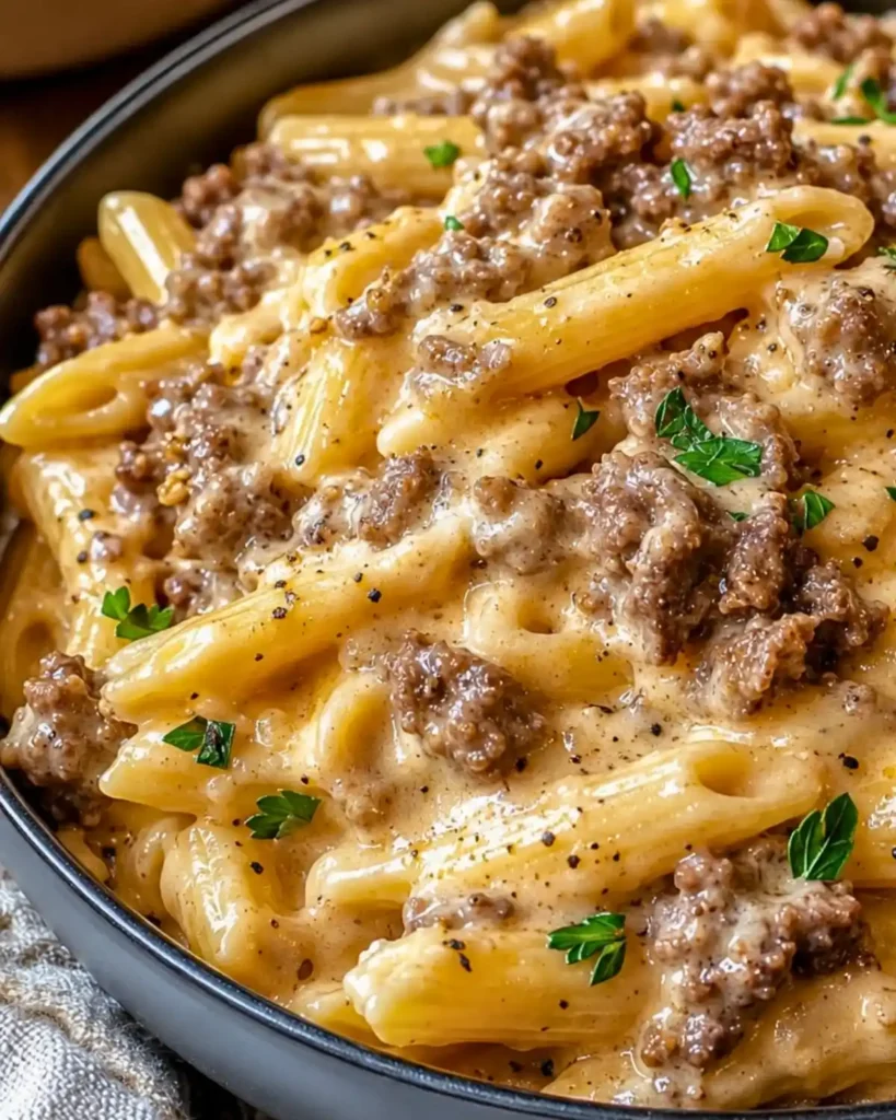 High Protein Creamy Beef Pasta 6 High Protein Creamy Beef Pasta