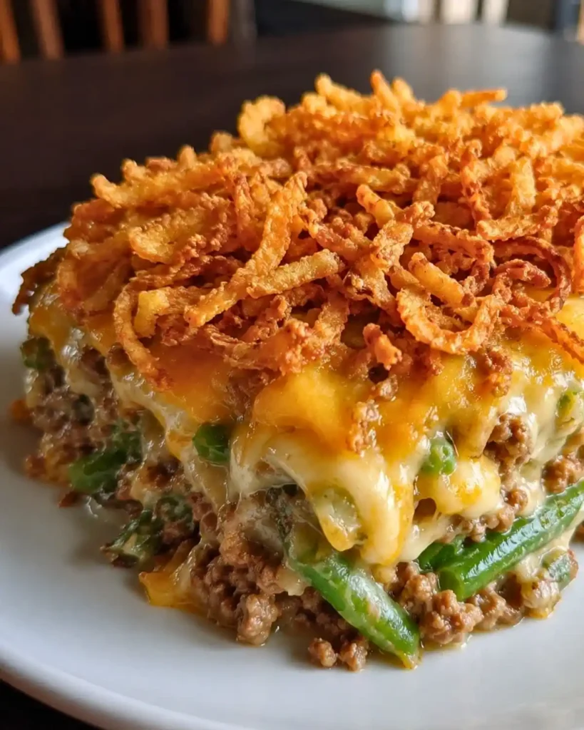 Hamburger Green Bean Casserole - Easy Classic Comfort Dinner 6 Hamburger Green Bean Casserole (Easy Classic Comfort Dinner)