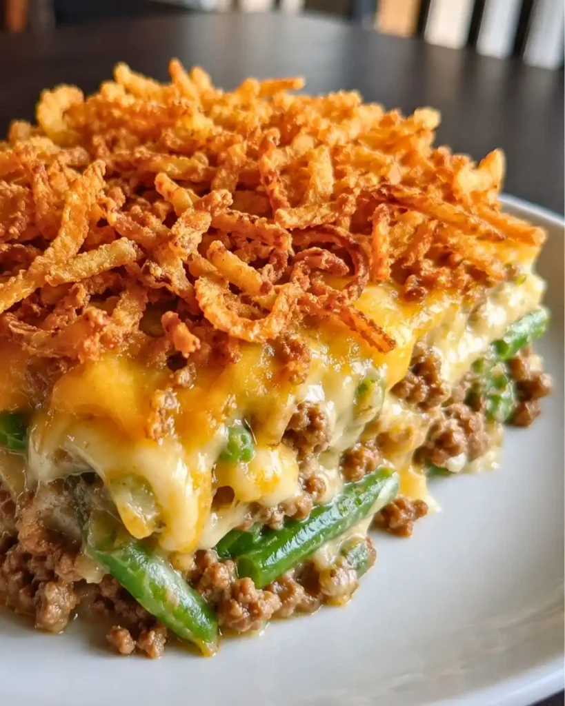 Hamburger Green Bean Casserole - Easy Classic Comfort Dinner 8 Hamburger Green Bean Casserole (Easy Classic Comfort Dinner)