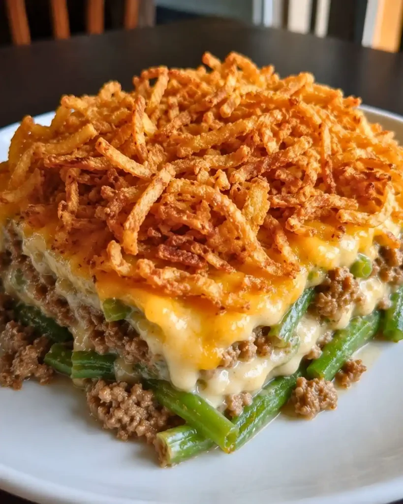 Hamburger Green Bean Casserole - Easy Classic Comfort Dinner 7 Hamburger Green Bean Casserole (Easy Classic Comfort Dinner)