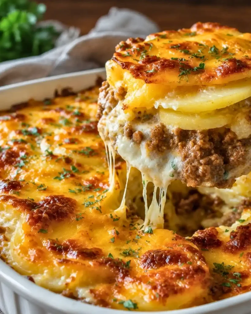Cheesy Hamburger Potato Casserole