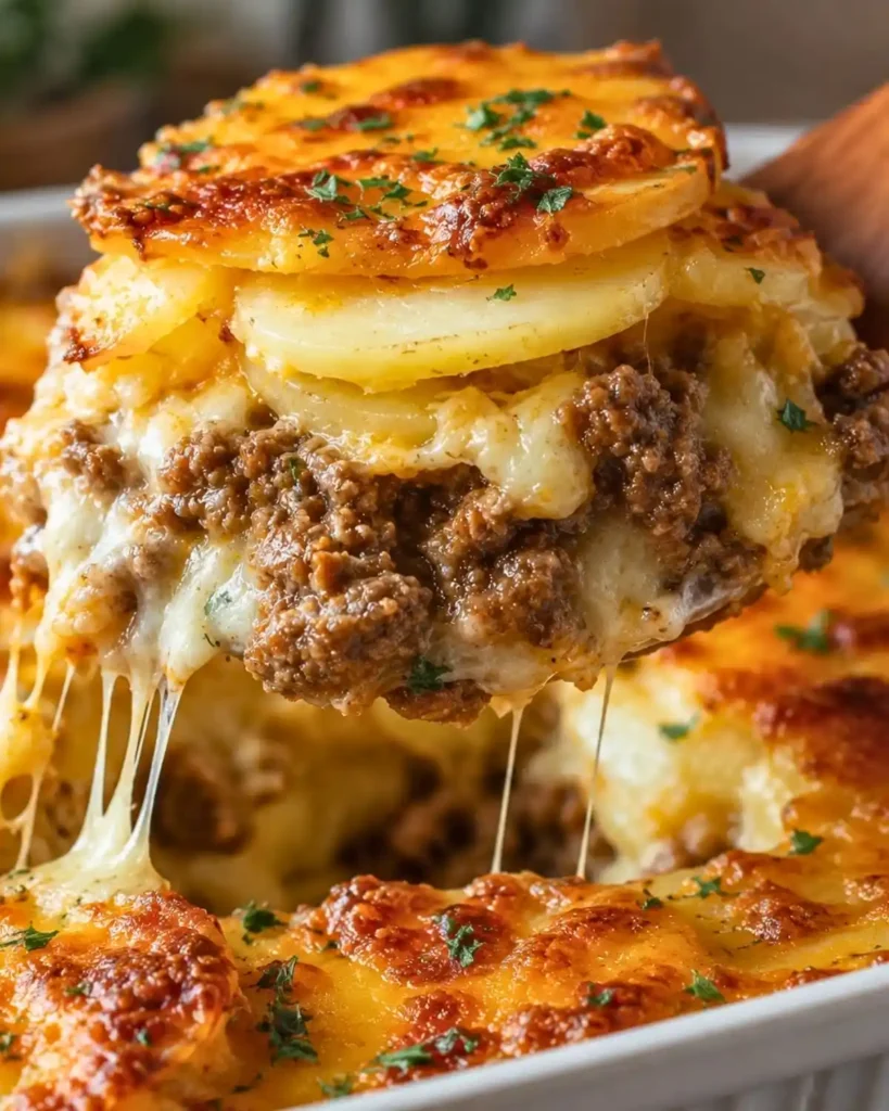Cheesy Hamburger Potato Casserole