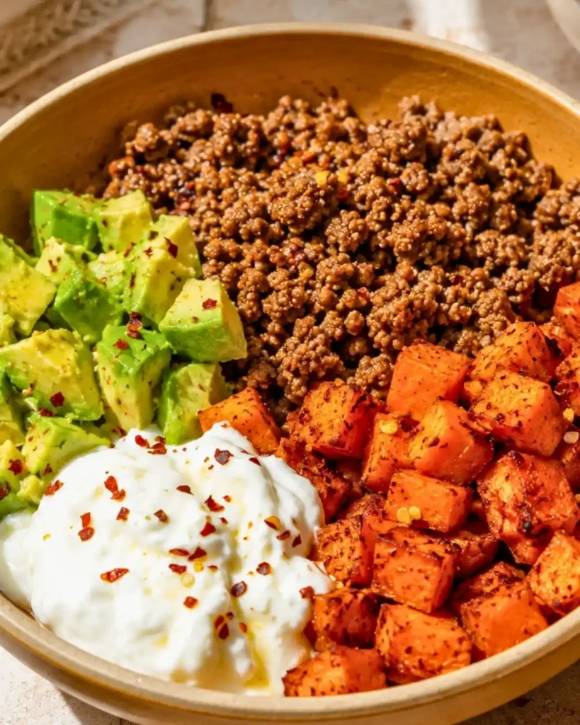 Viral Sweet Potato Ground Beef Bowl