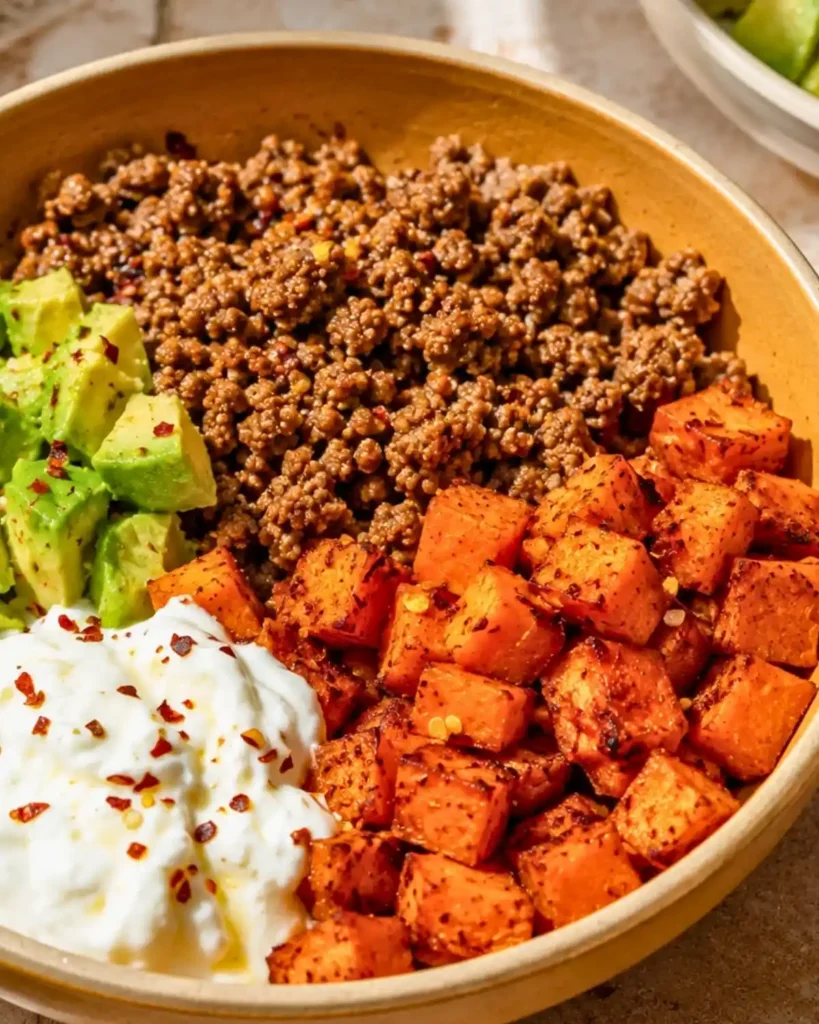 Viral Sweet Potato Ground Beef Bowl