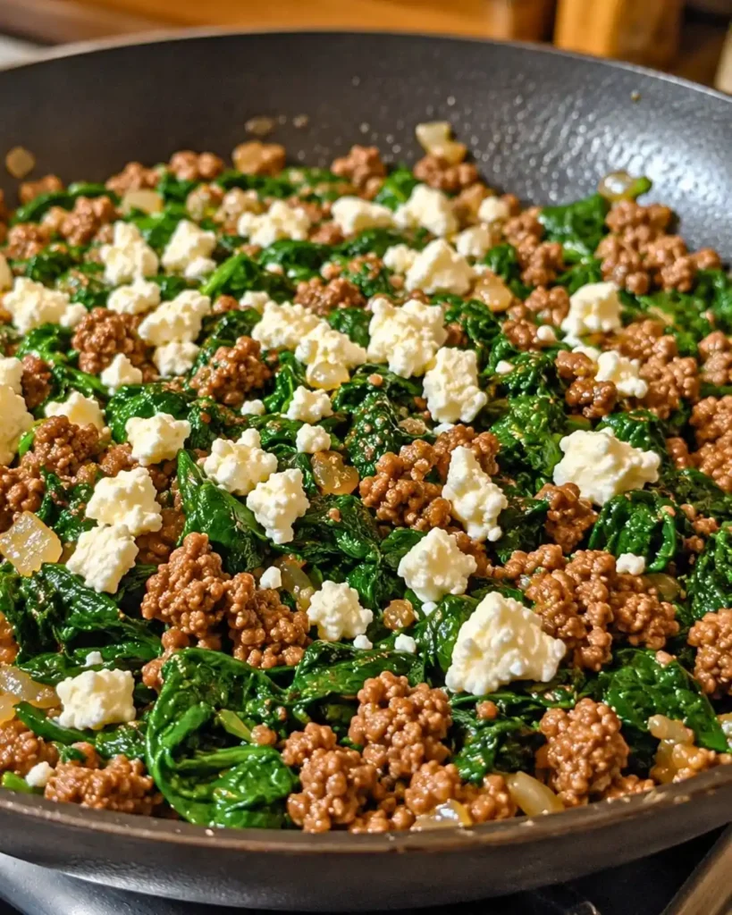 Ground Beef and Spinach Skillet with Feta: A Delicious Twist!