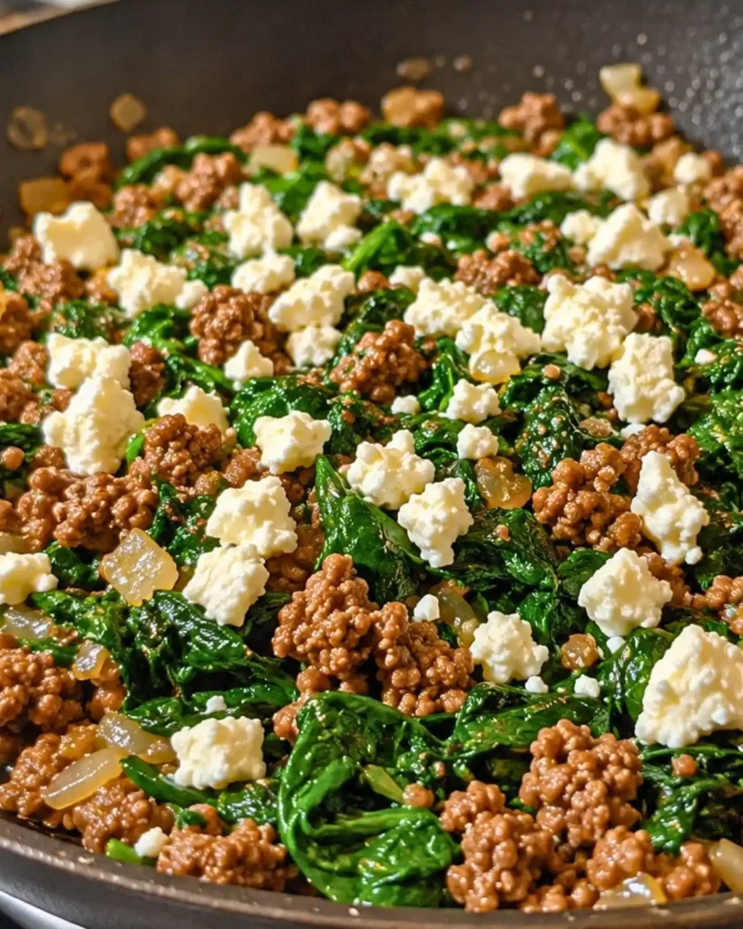 Ground Beef and Spinach Skillet with Feta: A Delicious Twist!