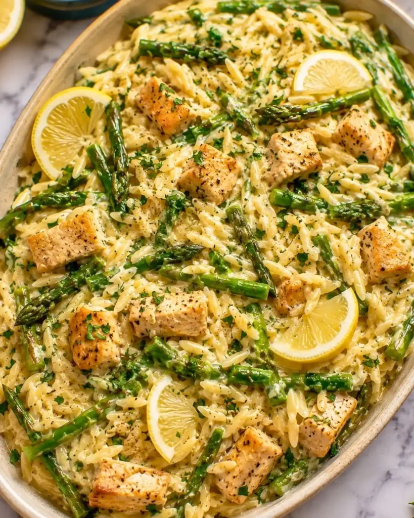 Boursin Orzo With Chicken And Asparagus