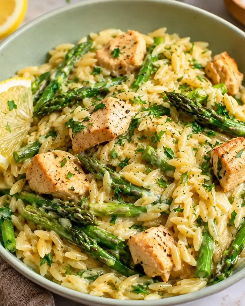 Boursin Orzo With Chicken And Asparagus