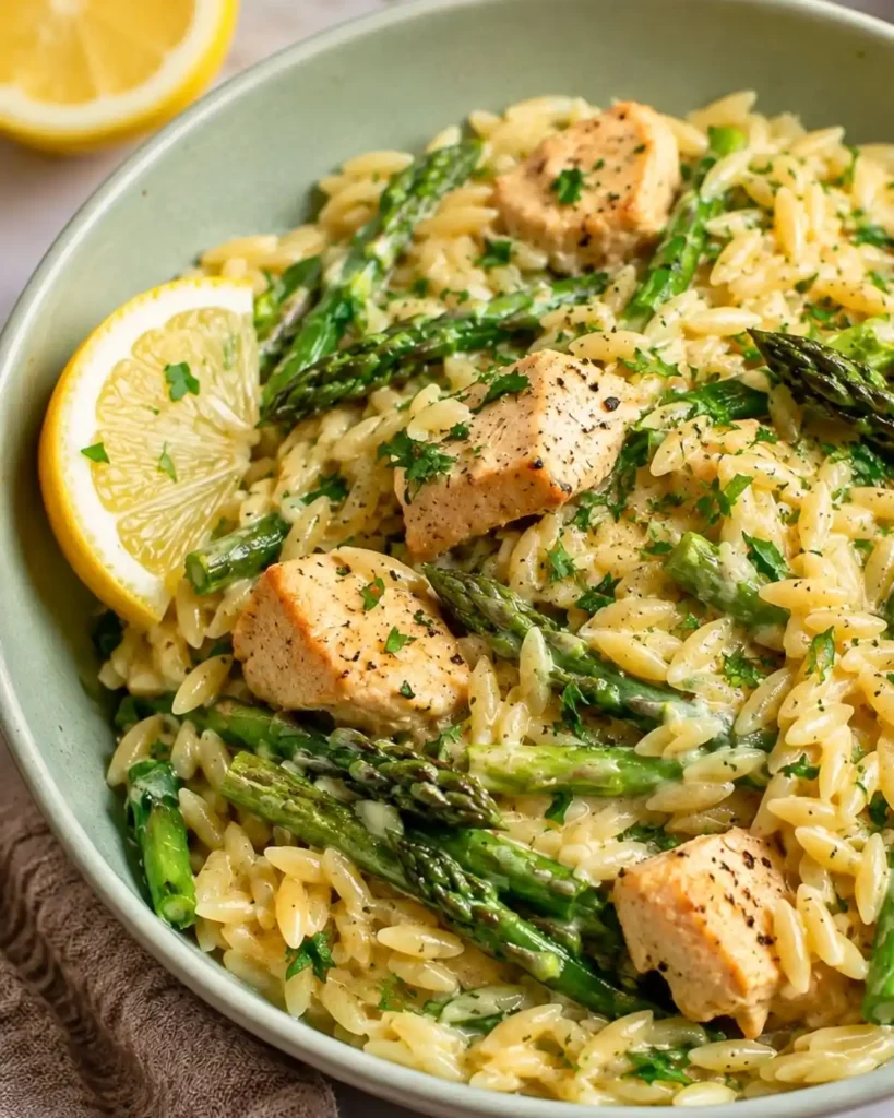 Boursin Orzo With Chicken And Asparagus