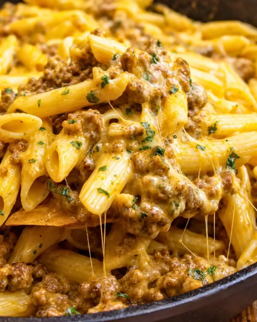 Cheesy Ground Beef Pasta Skillet 6 Cheesy Ground Beef Pasta Skillet