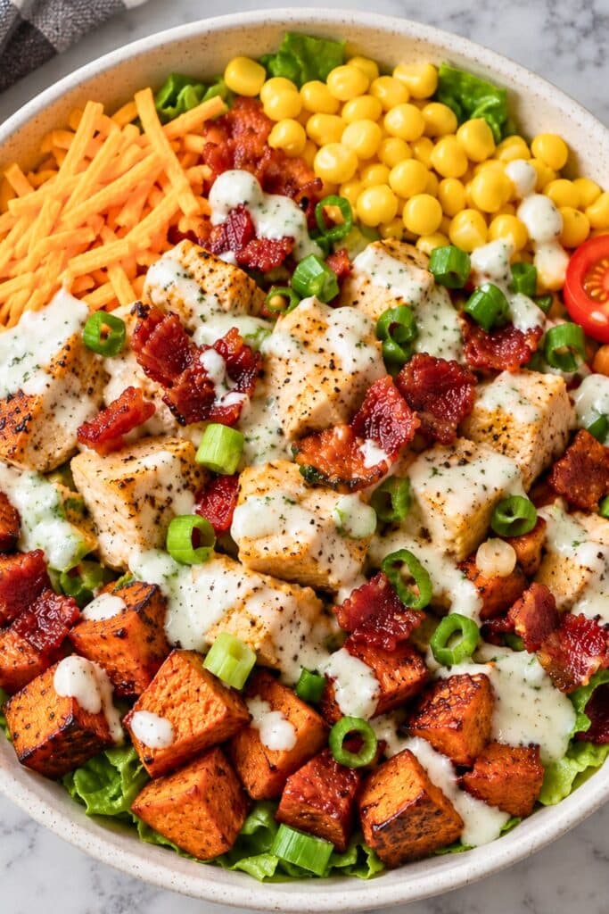 Chicken Bacon Ranch Sweet Potato Bowl