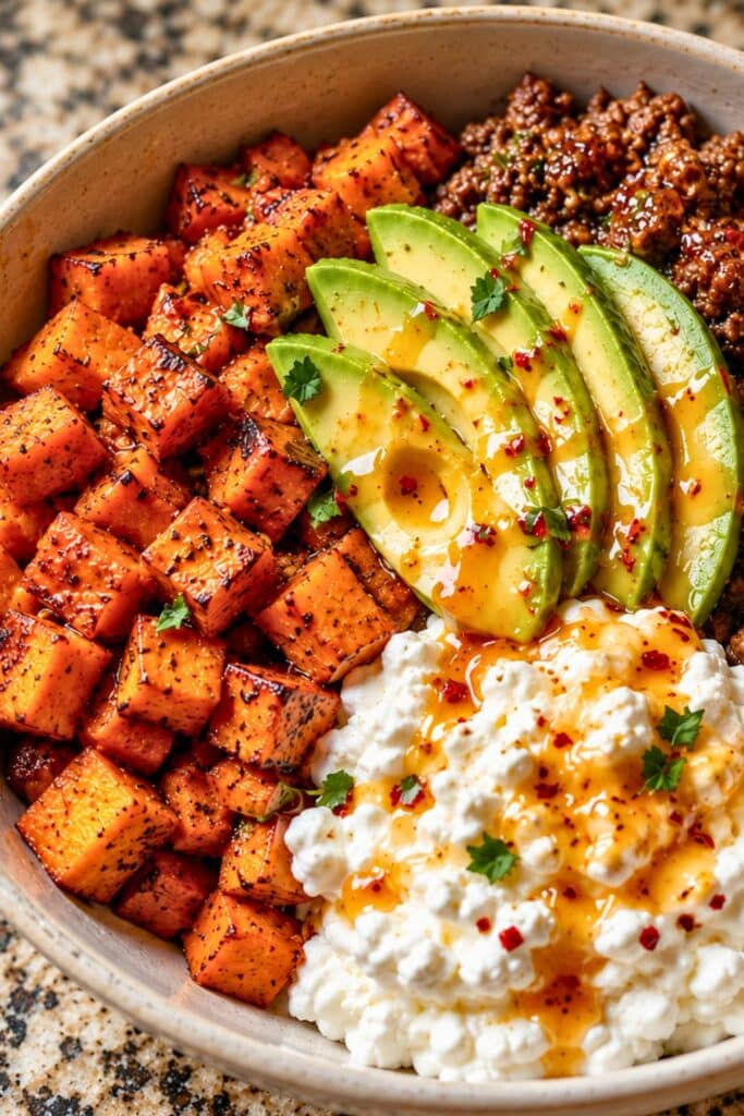 Quick Hot Honey Ground Beef Protein Bowl