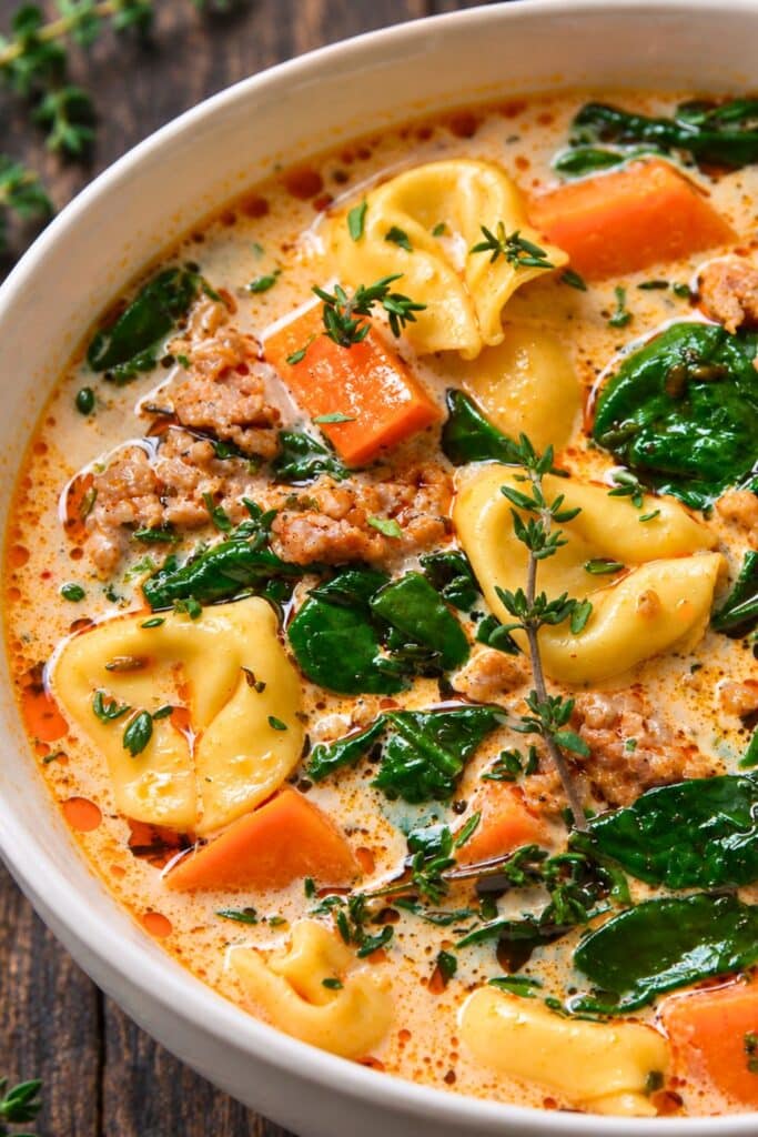 Creamy Sausage Tortellini Soup