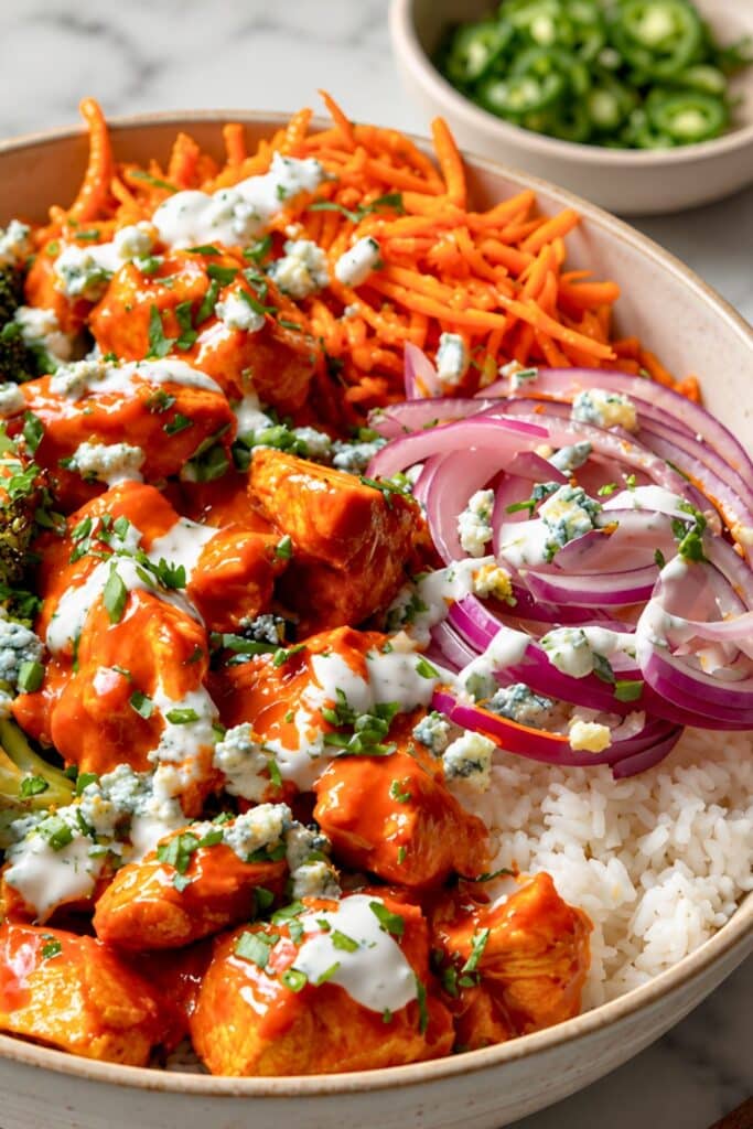 High Protein Buffalo Chicken Bowl