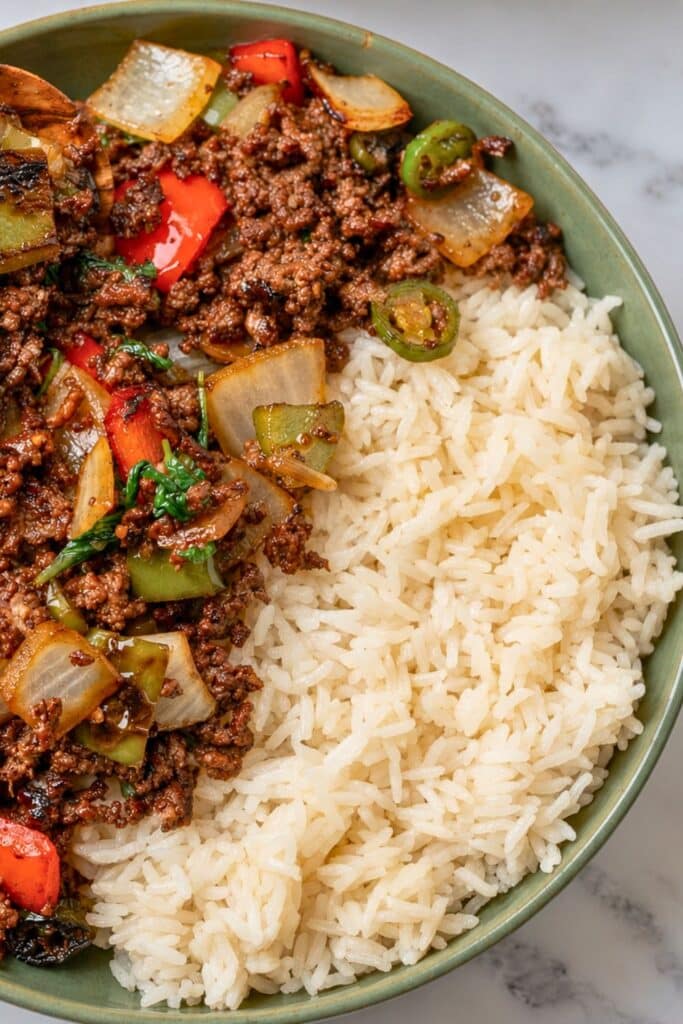 Thai Basil Ground Beef Bowls