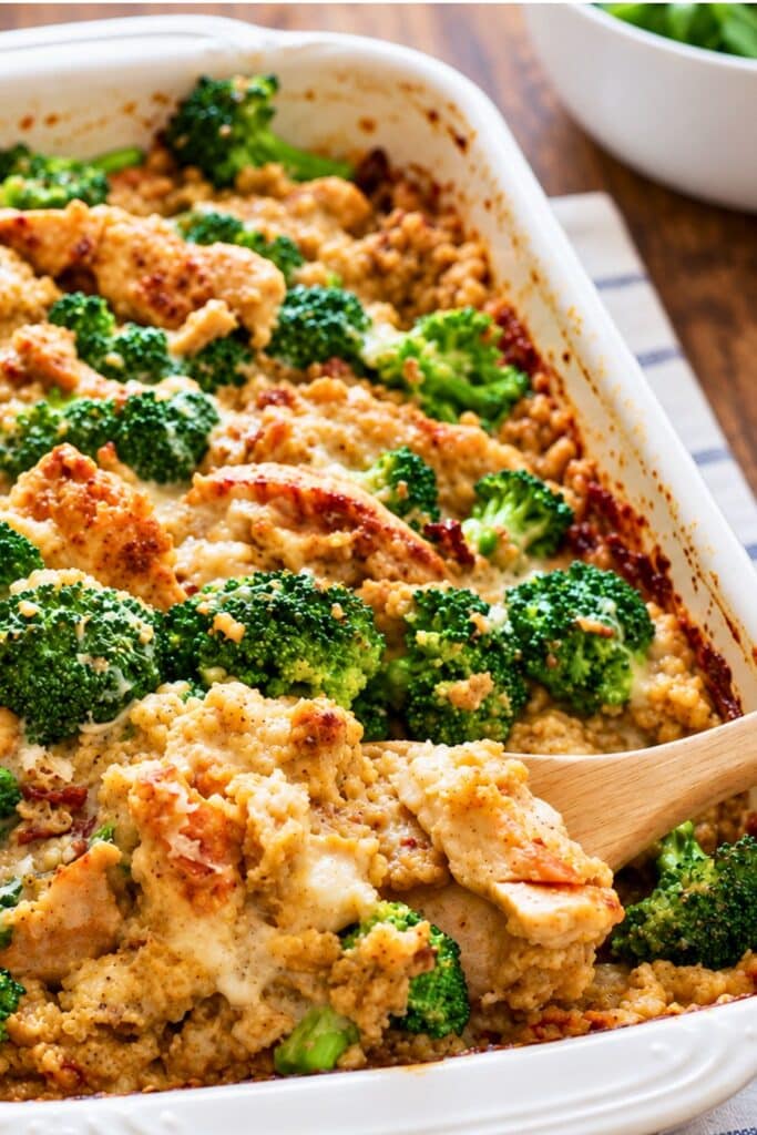 Creamy Chicken Quinoa and Broccoli Casserole