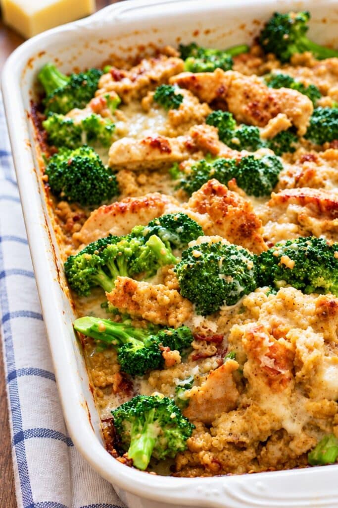 Creamy Chicken Quinoa and Broccoli Casserole