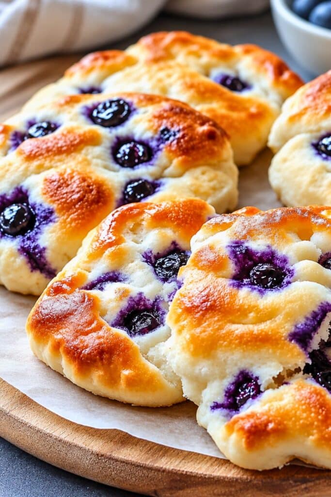 high protein Fluffy Cottage Cheese Blueberry Cloud Bread