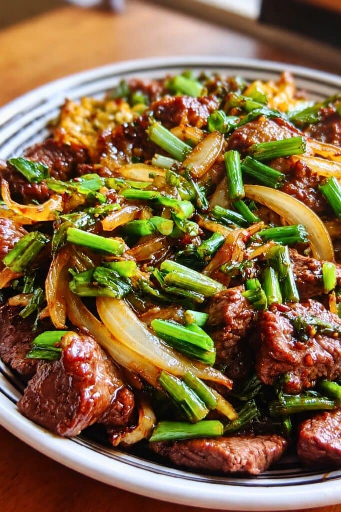 Healthy High-Protein Beef and Onion Stir-Fry