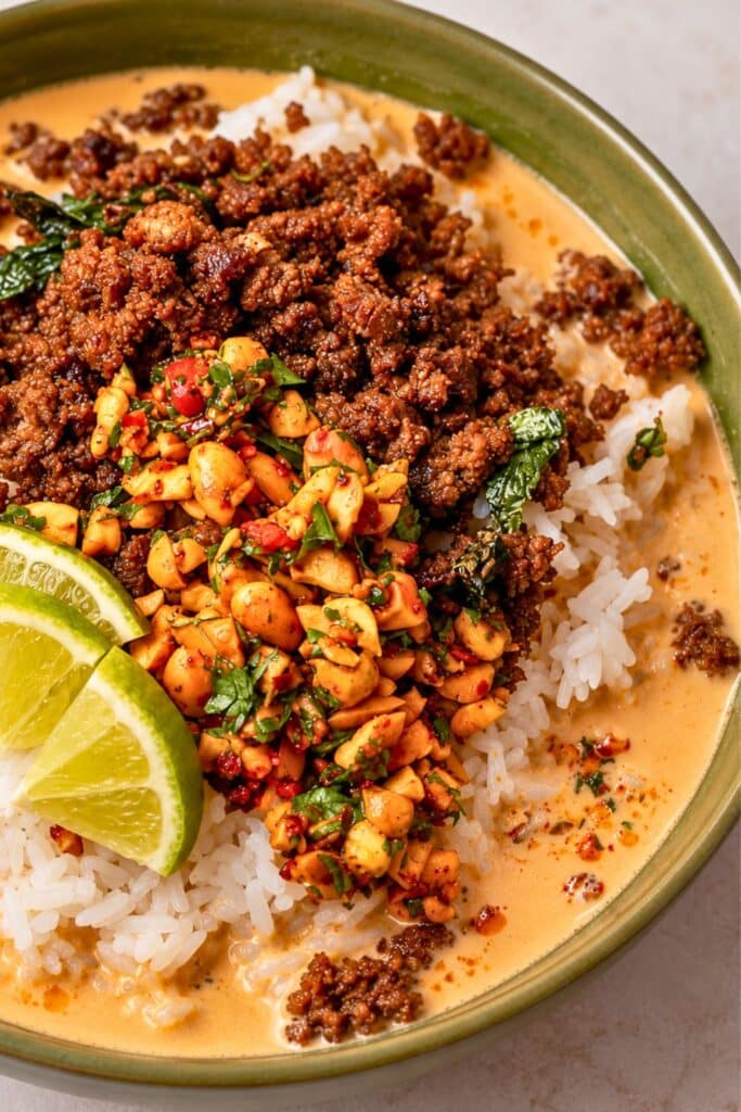 Thai Peanut Brothy Rice Bowls