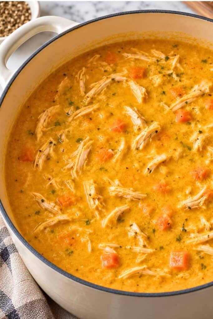 High Protein Creamy Pumpkin Chicken Soup