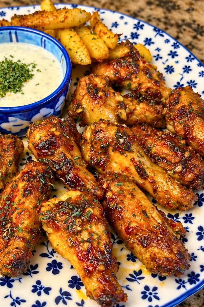 Healthy Garlic Herb Air Fryer Chicken Wings