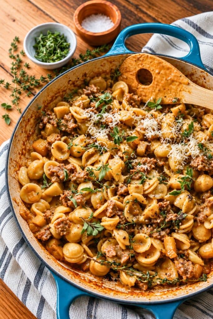 Creamy Apple Gouda Sausage Pasta