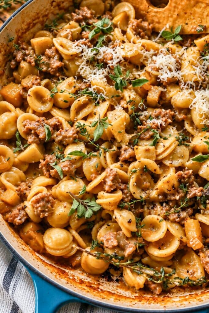Creamy Apple Gouda Sausage Pasta