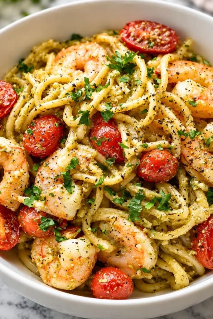 Pesto Shrimp Pasta 5 Pesto Shrimp Pasta