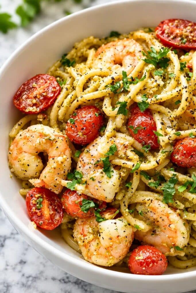 Pesto Shrimp Pasta 6 Pesto Shrimp Pasta