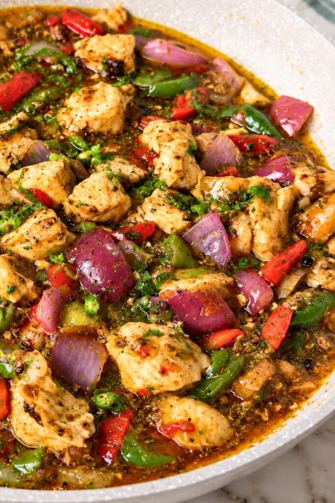 Easy Black Pepper Chili Chicken with Bell Peppers (Gluten-Free)