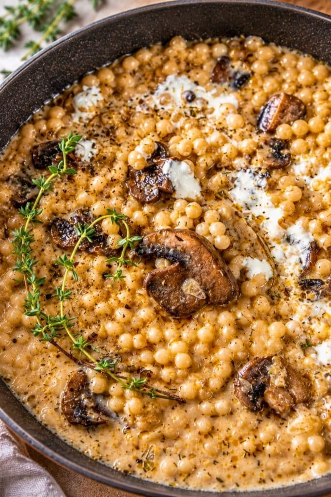 Creamy Mushroom & Pearl Couscous Soup
