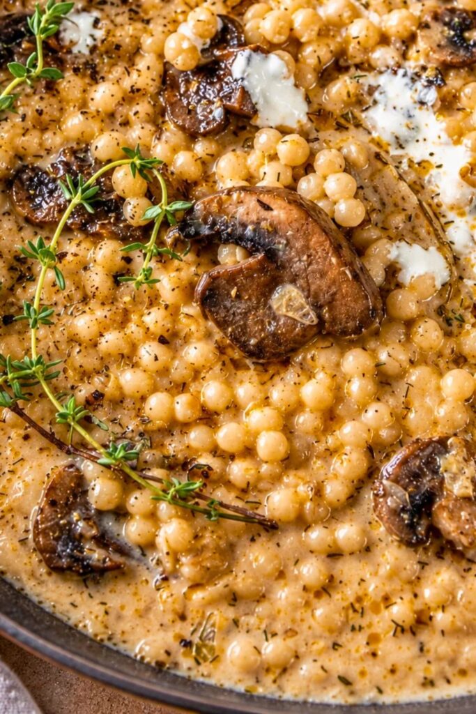 Creamy Mushroom & Pearl Couscous Soup