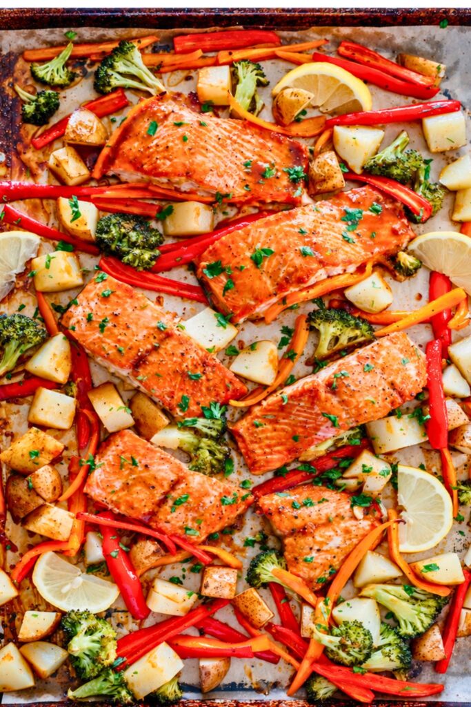 The Best Honey Garlic Salmon Sheet Pan Dinner (Ready in 30 Minutes!)