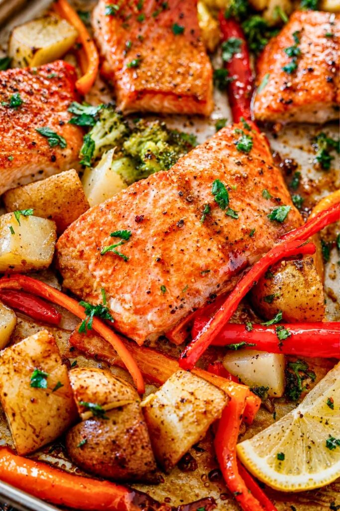 The Best Honey Garlic Salmon Sheet Pan Dinner (Ready in 30 Minutes!)