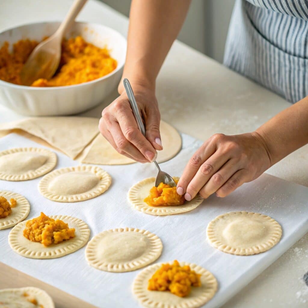 Mexican Sweet Empanadas: How to Make This Classic Dessert from Scratch 6 Filling and sealing Mexican sweet empanadas