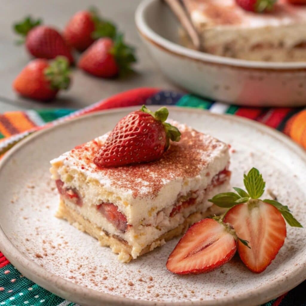 strawberry horchata tiramisu