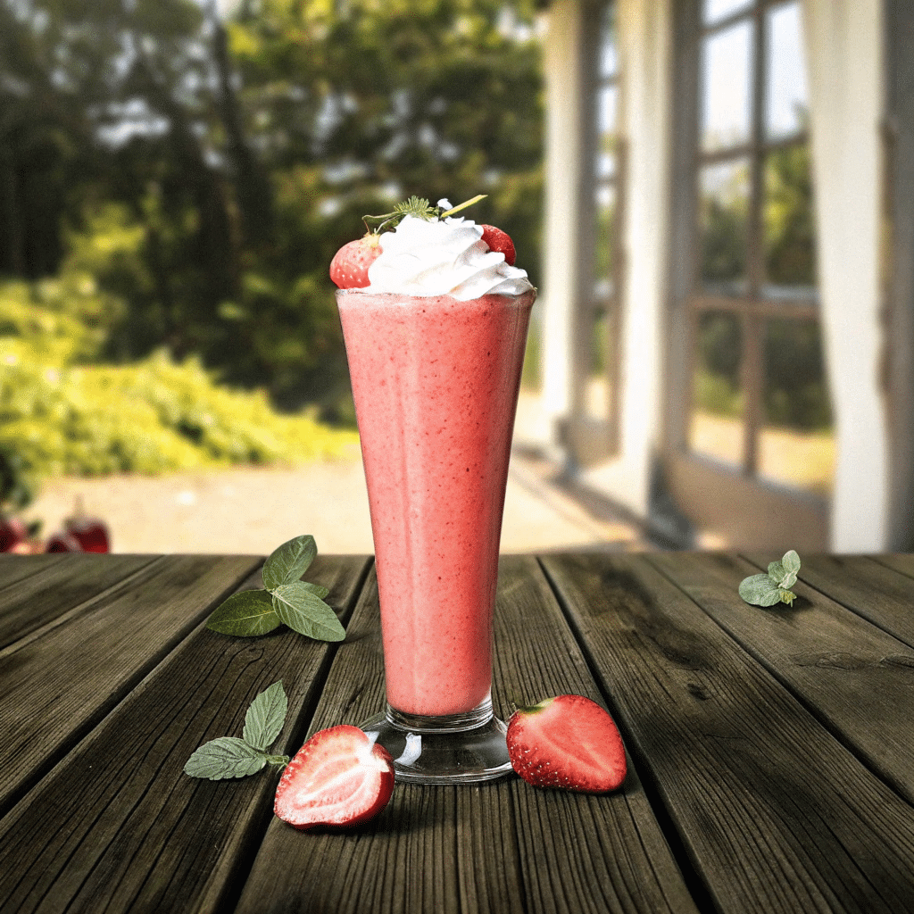 Strawberry & Cream Smoothie: Creamy, Easy & Perfect for Summer 8 served strawberry & cream smoothie