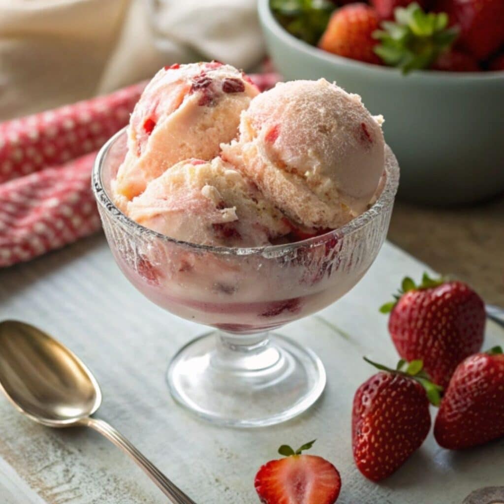 Fresas con crema ice cream