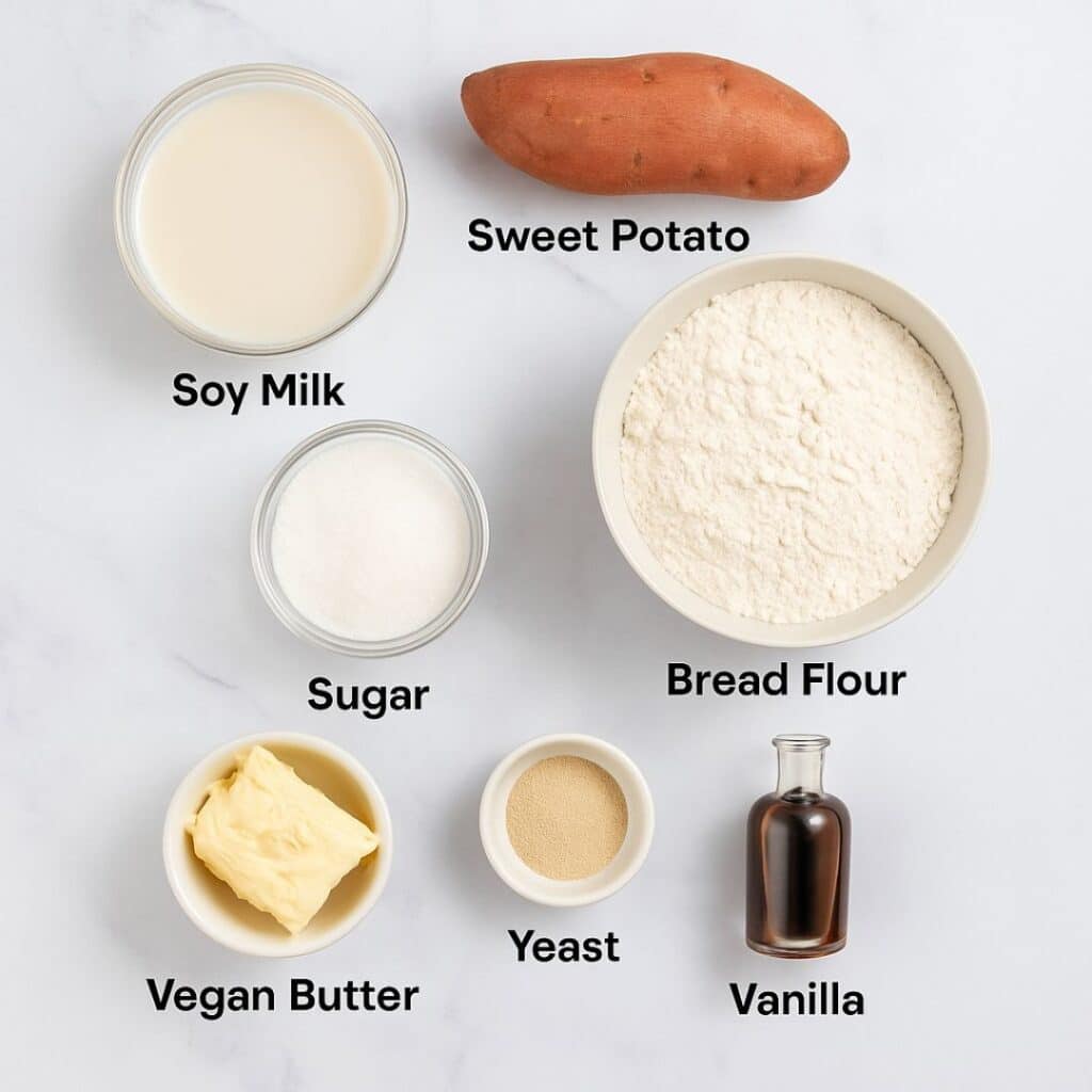 Vegan conchas ingredients laid out