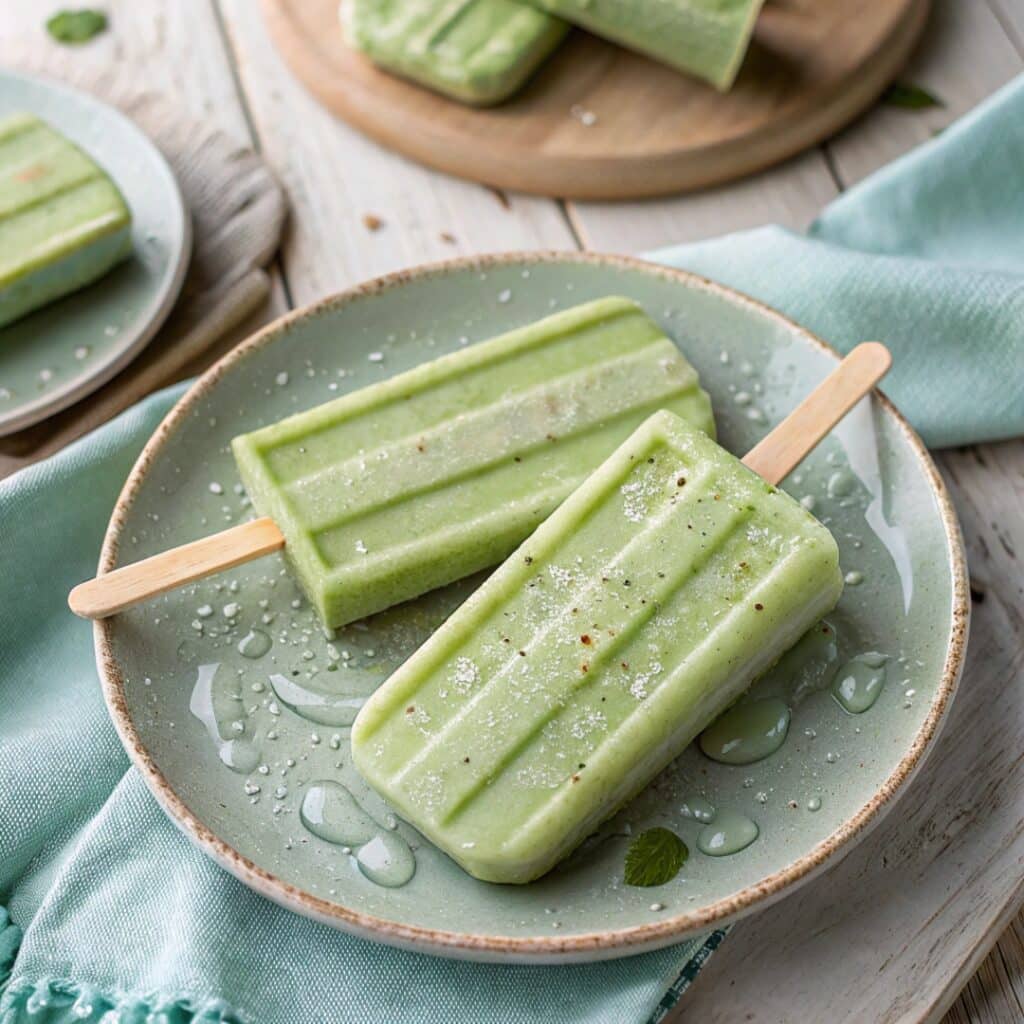 fresh avocado cream popsicles