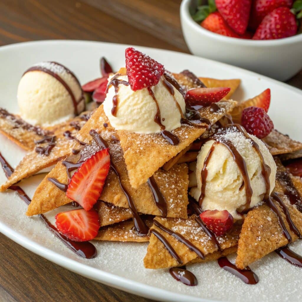 churro chips with toppings