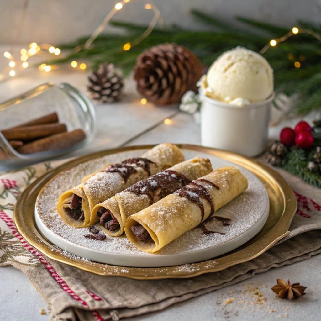 Dessert tacos with ice cream