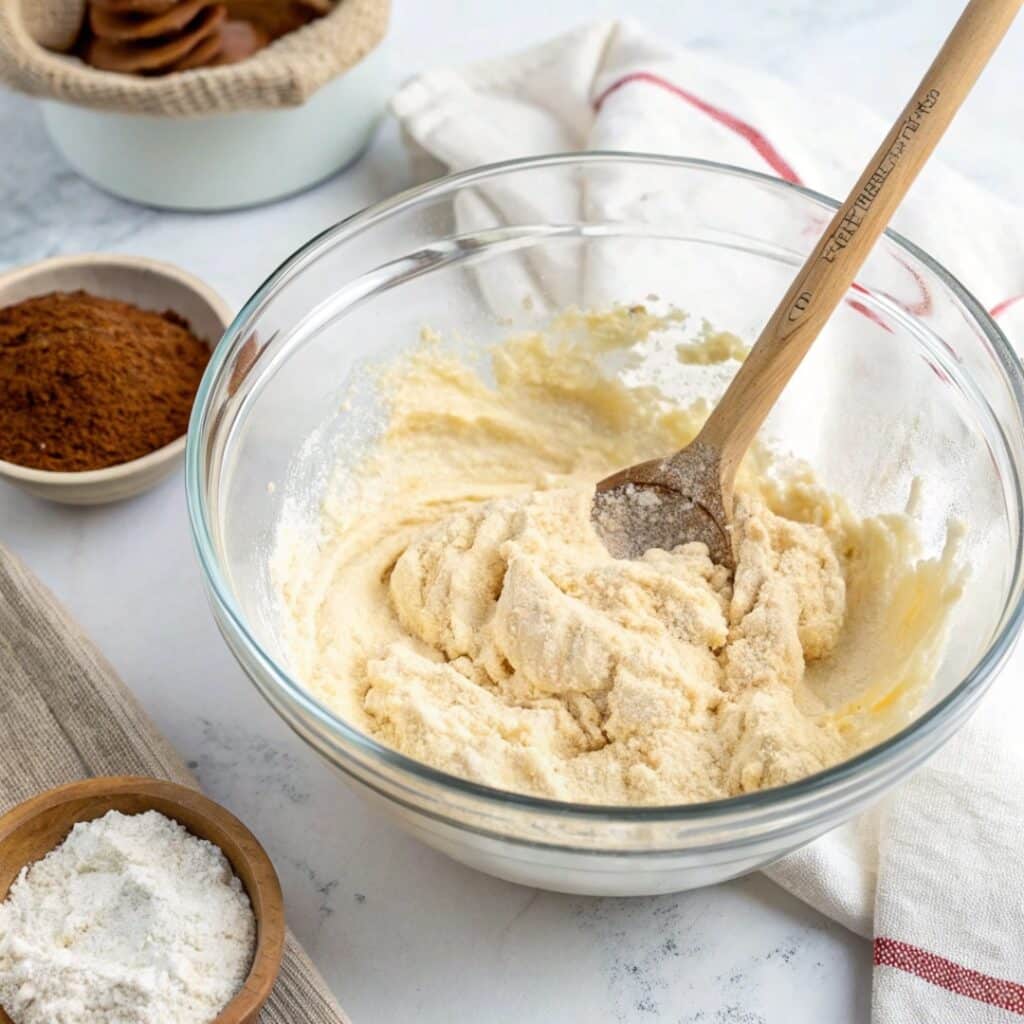 mixing dough for air fryer keto churro donuts