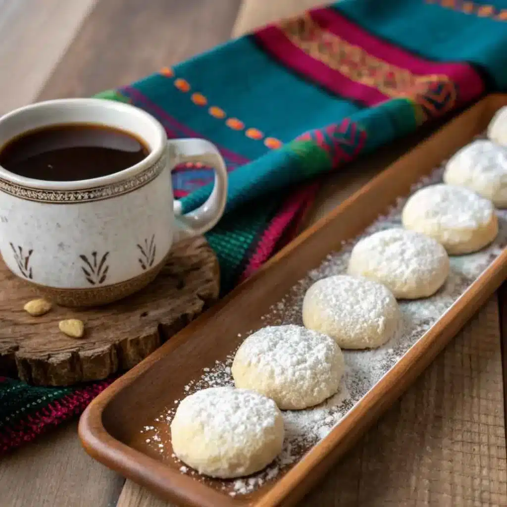 Polvorones Mexican Cookies – Easy, Crumbly & Sweet Tradition 8 Polvorones served with coffee